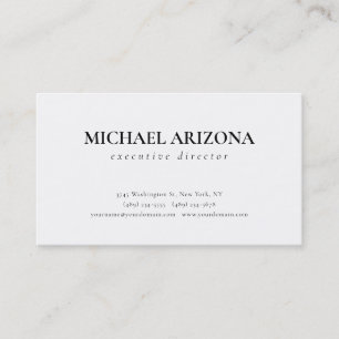 Carte De Visite Noir & Blanc Minimaliste Simple Plaque