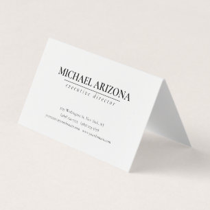 Carte De Visite Noir & Blanc Minimaliste Simple Plaque