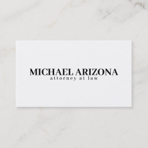 Carte De Visite Noir & Blanc Minimaliste Simple Plaque