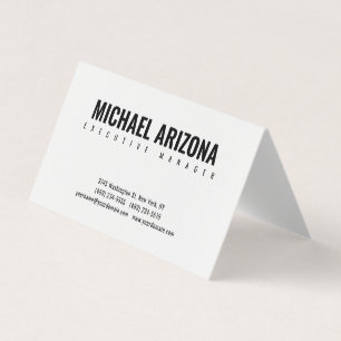 Carte De Visite Noir & Blanc Minimaliste Simple Plaque