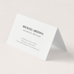 Carte De Visite Noir Blanc Minimaliste Simple Uni