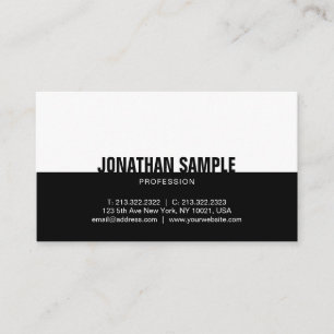 Carte De Visite Noir&Blanc moderne Simple élégant Plaine tendance