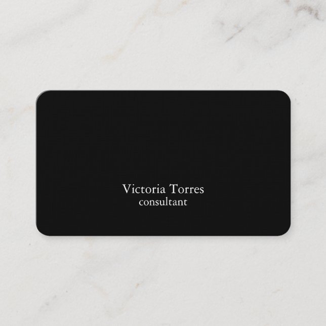 Carte De Visite Noir & Blanc Plaine Créative Moderne Consultant (Devant)