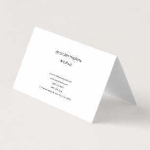 Carte De Visite Noir Blanc Simple Plain Architect Premium Pearl
