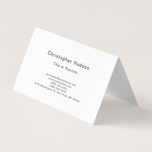 Carte De Visite Noir & Blanc Simple Plain Minimaliste