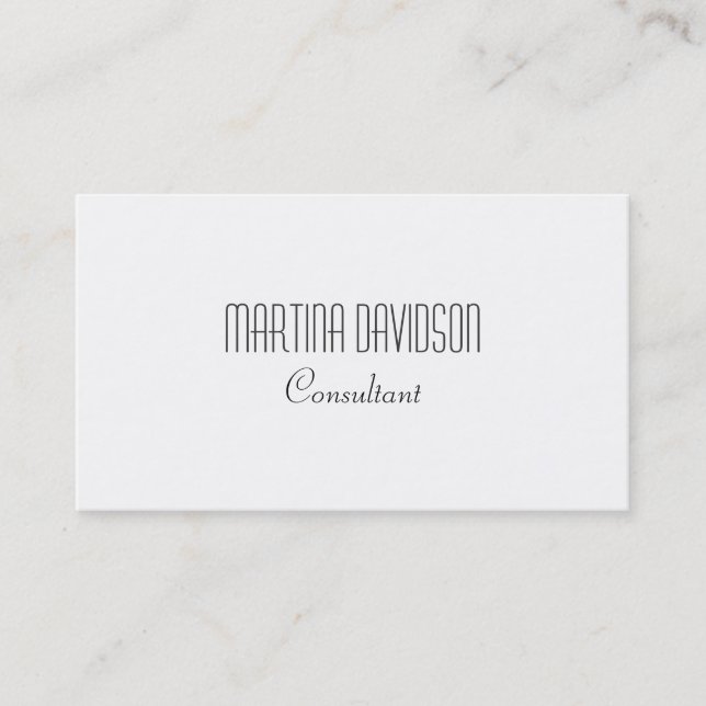 Carte De Visite Noir blanc Simple Script moderne (Devant)