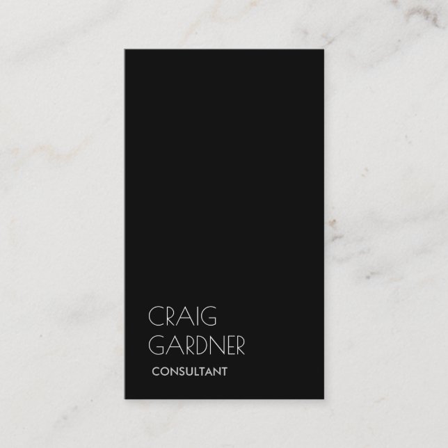 Carte De Visite Noir Blanc Simple Simple Chic Consultant tendance (Devant)