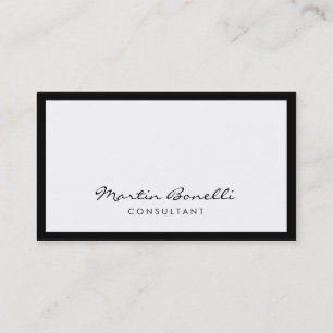 Carte de visite noir blanc unique de consultant en