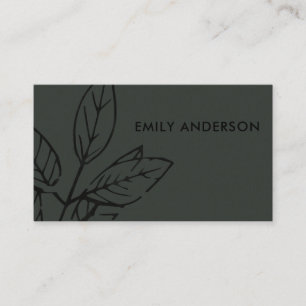 CARTE DE VISITE NOIR CONTEMPORAIN MODERNE SUR FEUILLES NOIRS
