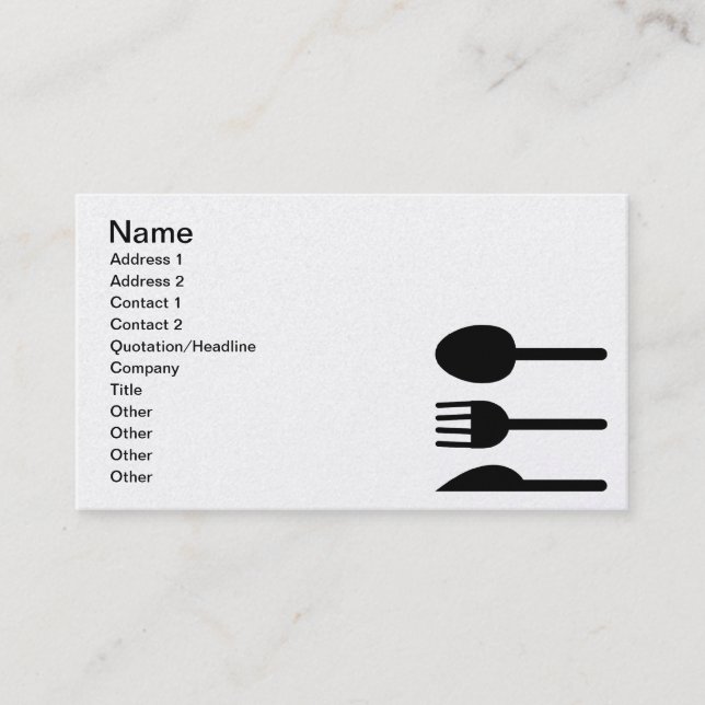 Carte De Visite Noir d'affaires de restaurateur de traiteur de (Devant)