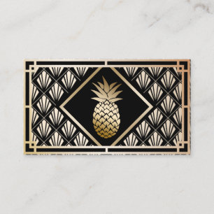 Carte De Visite Noir d'ananas et restauration modernes d'événement