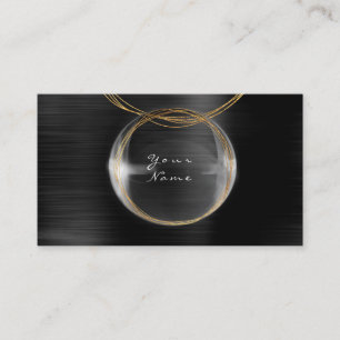 Carte De Visite Noir de boule en verre d'or de styliste de Jewely