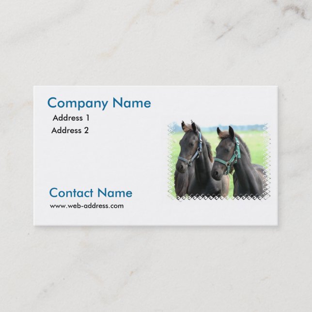 Carte de visite noir de cheval (Devant)