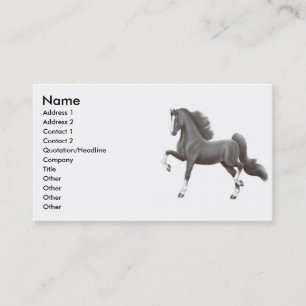 Carte de visite noir de cheval de Gaited