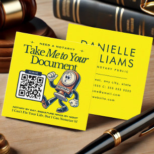 Carte de visite noir de code QR jaune