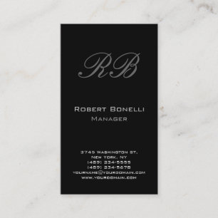 Carte de visite noir de directeur de monogramme de