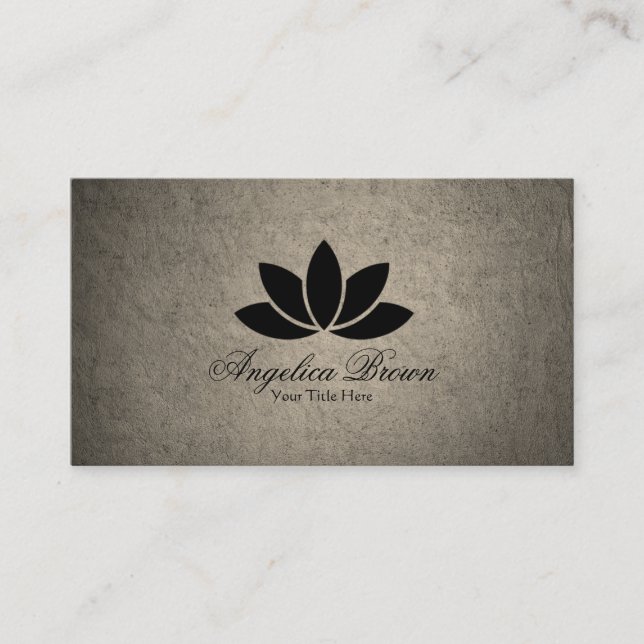 Carte de visite noir de fleur de Lotus (Devant)