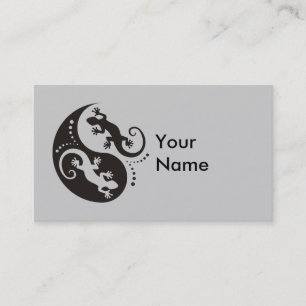 Carte De Visite Noir de Geckos de YIN et de YANG + votre arrière 