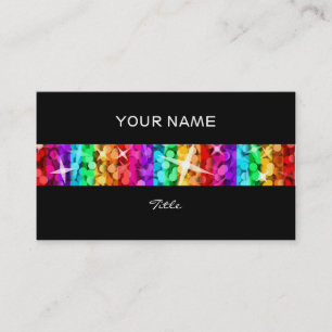 carte de visite noir de la bande arc-en-ciel de Gl