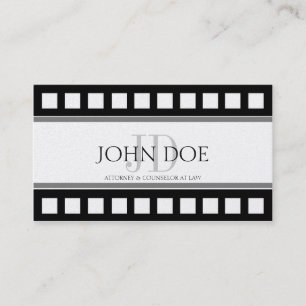 Carte De Visite Noir de mandataire/monogramme d'or âgé de film