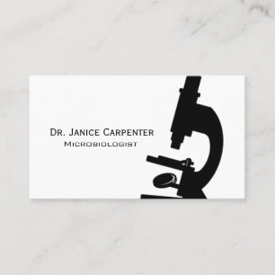 Carte de visite noir de microscope et blanc