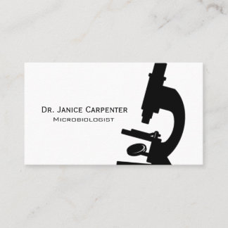 Carte de visite noir de microscope et blanc