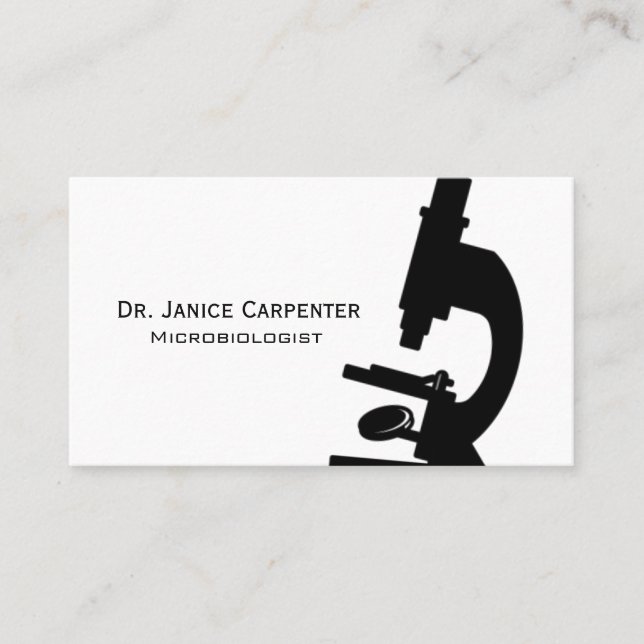 Carte de visite noir de microscope et blanc (Devant)