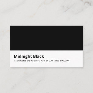 Carte De Visite Noir de minuit   "Sophistiqué et puissant"