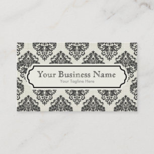 Carte de visite noir de motif de damassé
