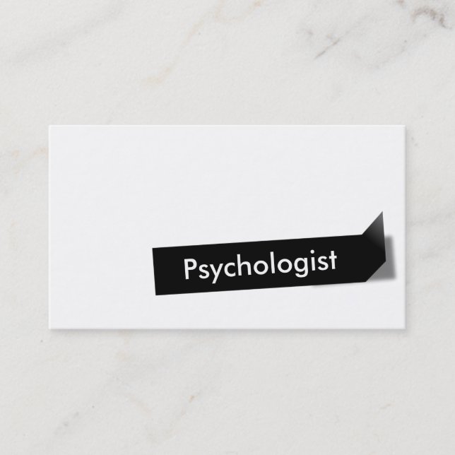 Carte de visite noir de psychologue d'étiquette (Devant)