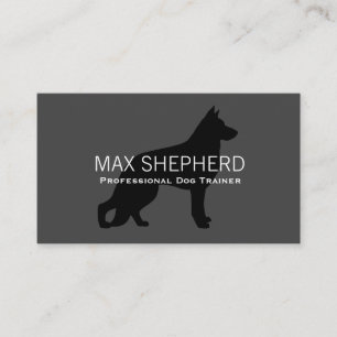 Carte De Visite Noir de silhouette de chien de berger allemand sur