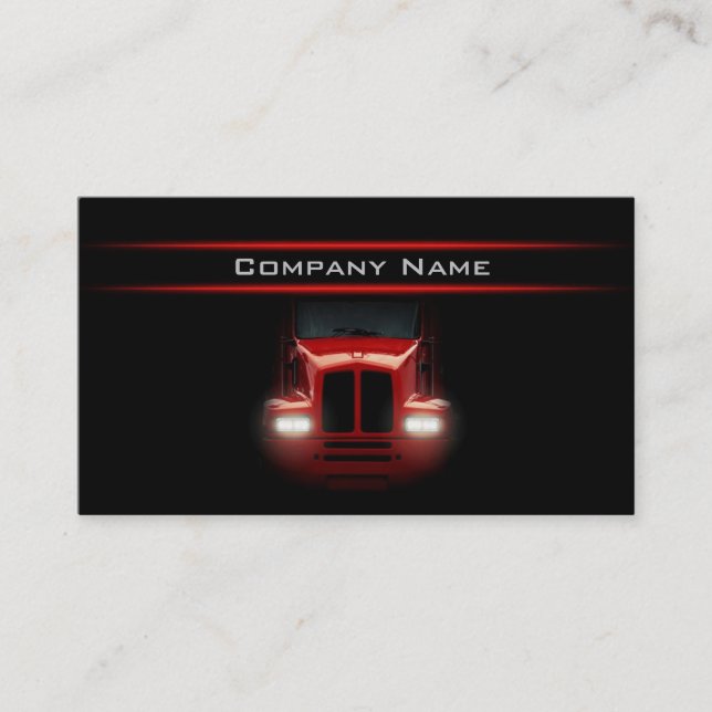 Carte De Visite Noir Design Rouge Camion avant Darker Disposition (Devant)