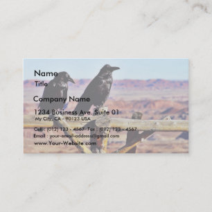 Carte De Visite Noir d'oiseaux de Ravens de corneilles