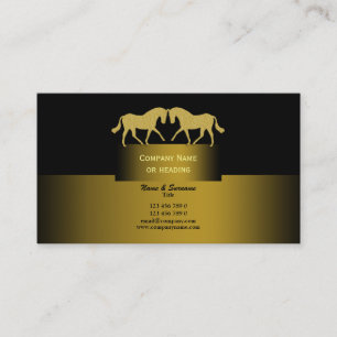 Carte De Visite Noir d'or de vente d'affaires de cheval