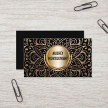 Noir élégant Boho d'or de mandala de l'instructeur