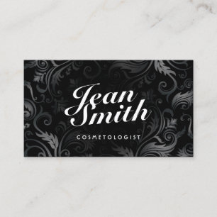Carte de visite noir élégant de Cosmetologist