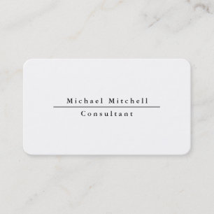 Carte De Visite Noir élégant simple simple professionnel et blanc