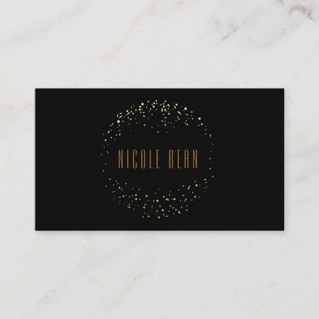 Carte de visite noir Emblem Cercle à points d'huil (Devant)