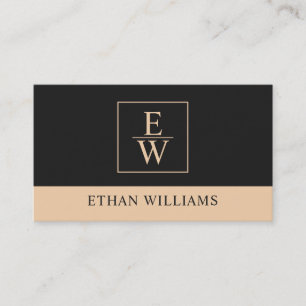 Carte de visite Noir Et Beige