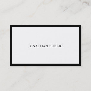 Carte De Visite Noir et Blanc Créatif Moderne Plat Professionnel