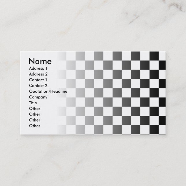 Carte de visite noir et blanc de contrôle (Devant)