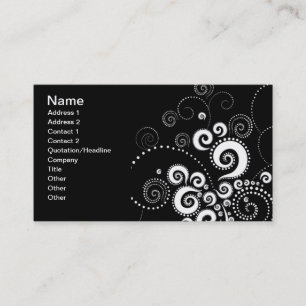 Carte de visite noir et blanc de pois