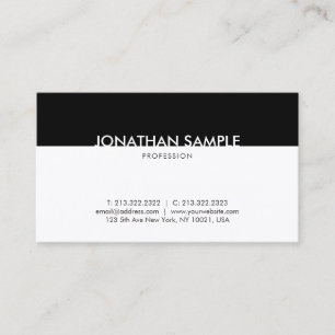 Carte De Visite Noir et blanc moderne élégant professionnel