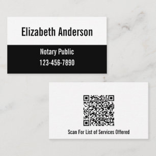 Carte De Visite Noir et blanc Noir et Blanc Noir et Blanc Code QR