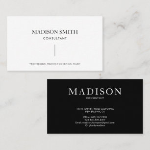 Carte de visite noir et blanc professionnel simple