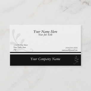 Carte De Visite Noir et blanc simple