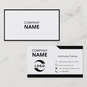 Carte de visite noir et blanc simple