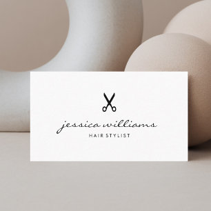 Carte De Visite Noir et blanc simple manuscrit de coiffeur