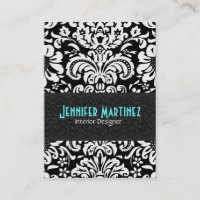 Noir et blanc Vintage Damas motif Floral 4