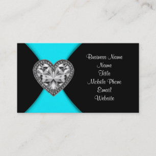 Carte De Visite Noir et bleu turquoise
